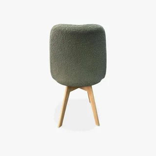 Chaise design scandinave hêtre massif tissu bouclette lot 4