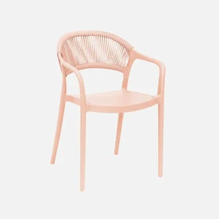 4er Set stapelbare Gartenstühle mit Seilrücken salbeigrün Jovia