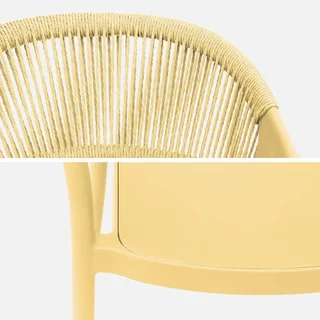 4er Set stapelbare Gartenstühle mit Seilrücken salbeigrün Jovia