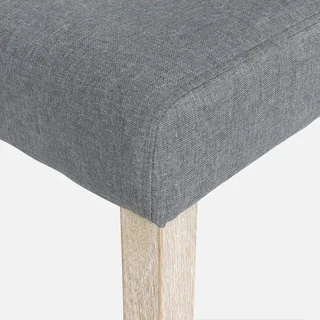 4 skandinavische Stühle Massivholz Hevea weiß gewaschen Stoffsitz Rita
