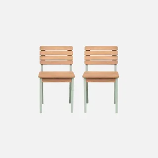 Silla infantil madera acacia lote 2 - mueble jardín interior pastel