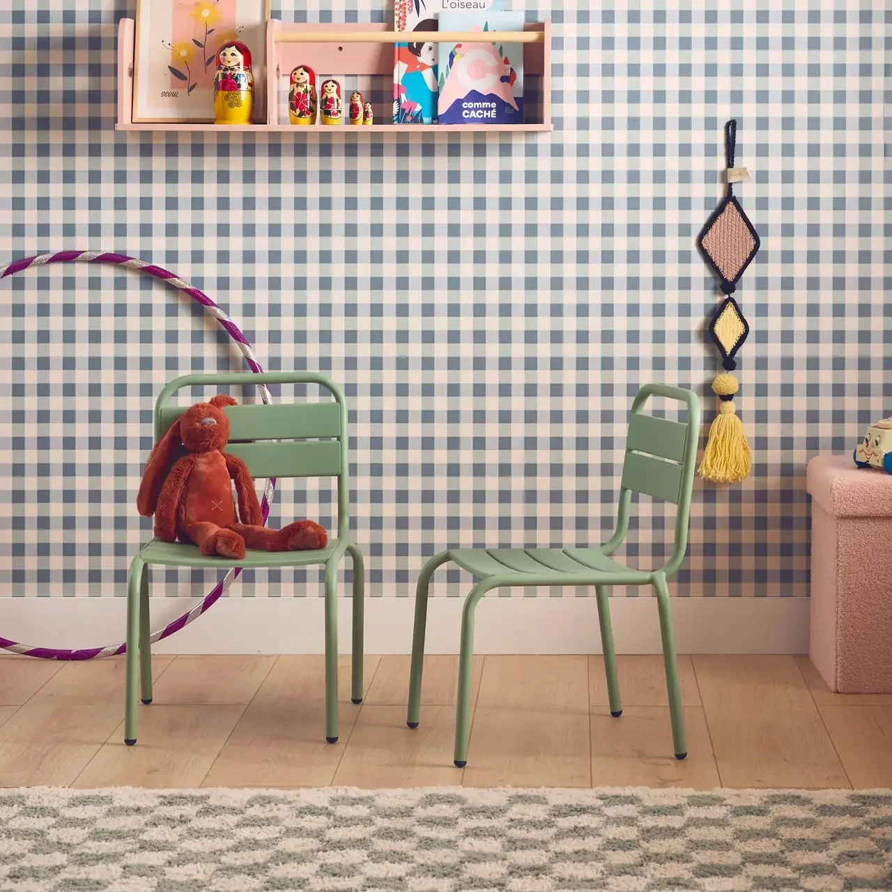Chaise jardin enfant métal lot 2 - Collection Kristoff extérieur