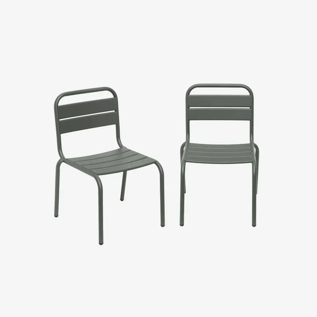 Lot 2 chaises jardin enfant métal collection Kristoff salon extérieur junior