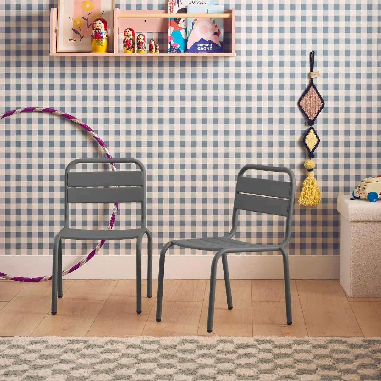 Chaise jardin enfant métal lot 2 - Collection Kristoff extérieur
