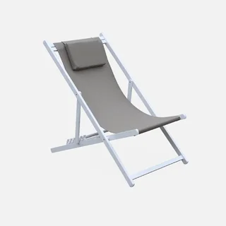 Sdraio Alluminio Textilene Set 2 Multi-posizione Giardino Esterno Lettino Prendisole