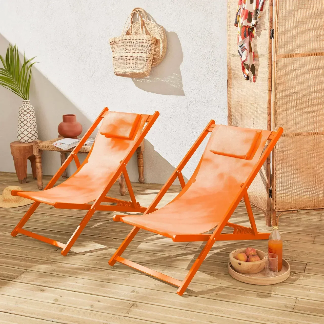 Sdraio Alluminio Textilene Set 2 Multi-posizione Giardino Esterno Lettino Prendisole