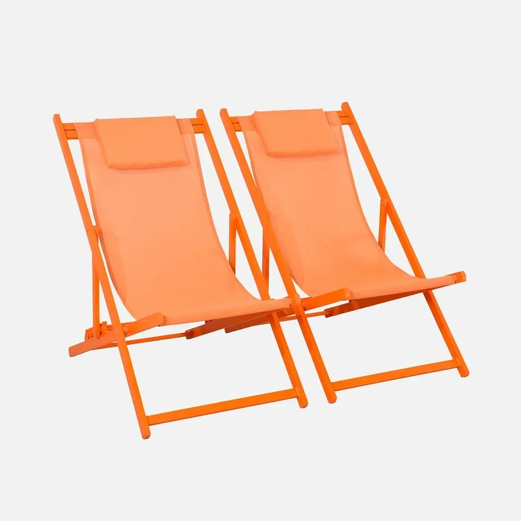 Sdraio Alluminio Textilene Set 2 Multi-posizione Giardino Esterno Lettino Prendisole