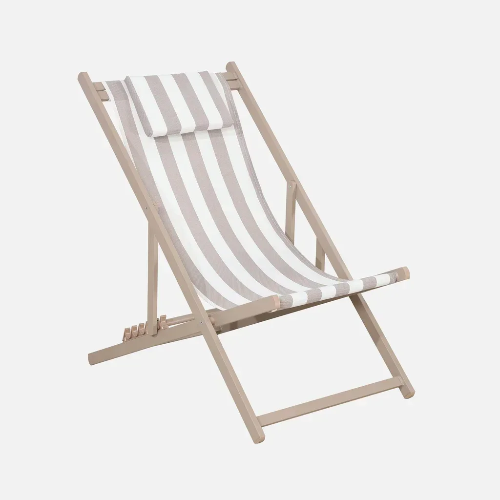 Sdraio Alluminio Textilene Set 2 Multi-posizione Giardino Esterno Lettino Prendisole