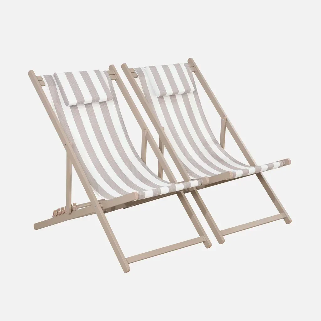 Sdraio Alluminio Textilene Set 2 Multi-posizione Giardino Esterno Lettino Prendisole