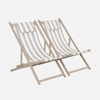 Sdraio Alluminio Textilene Set 2 Multi-posizione Giardino Esterno Lettino Prendisole