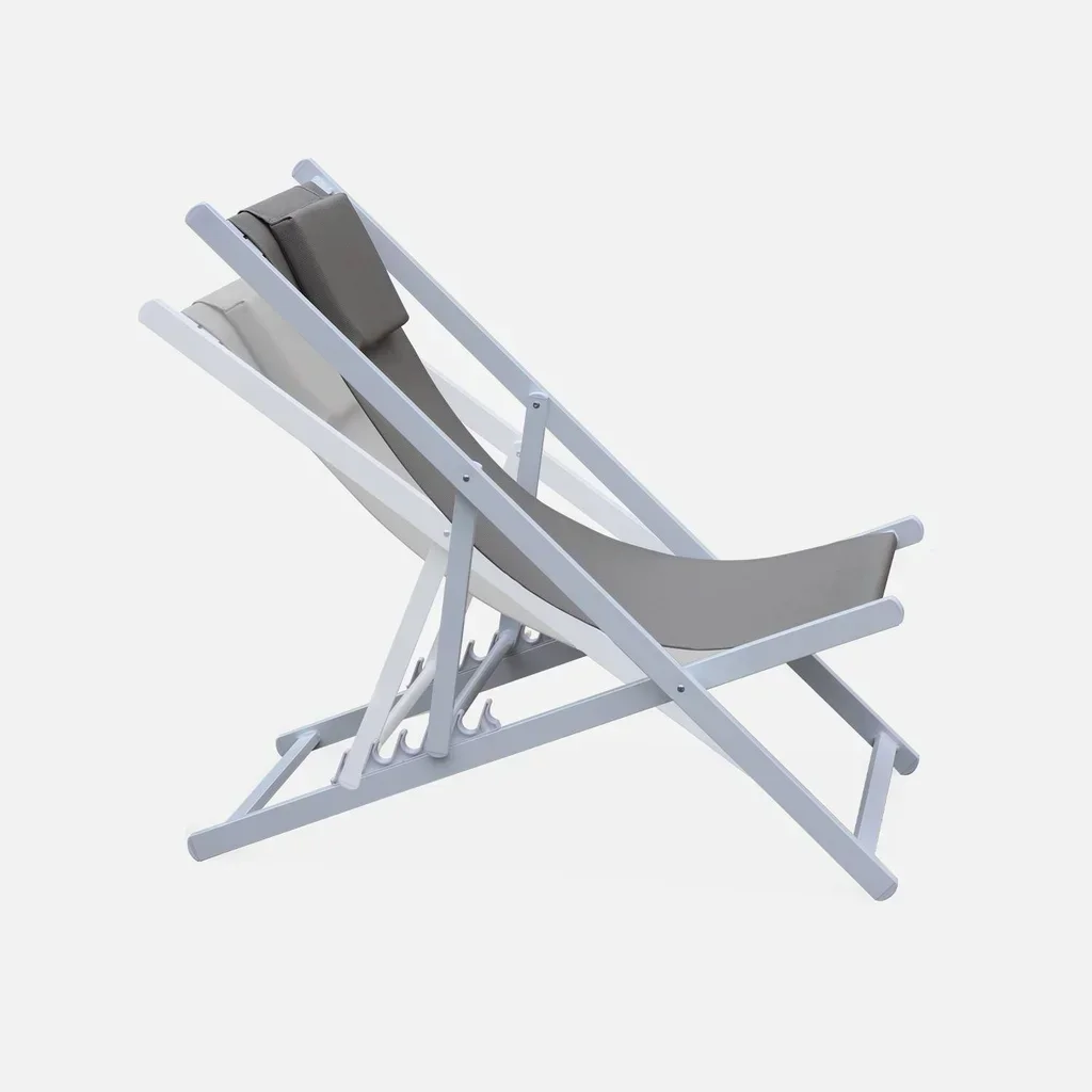 Sdraio Alluminio Textilene Set 2 Multi-posizione Giardino Esterno Lettino Prendisole