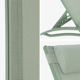 2 transats aluminium textilène anthracite multi-positions empilables