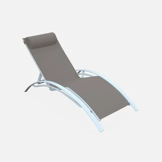 Lot de 2 transats aluminium dossier inclinable 4 positions textilène anthracite