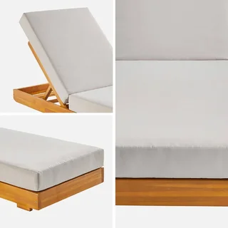 Chaise longue bois acacia réglable roulettes Dorina