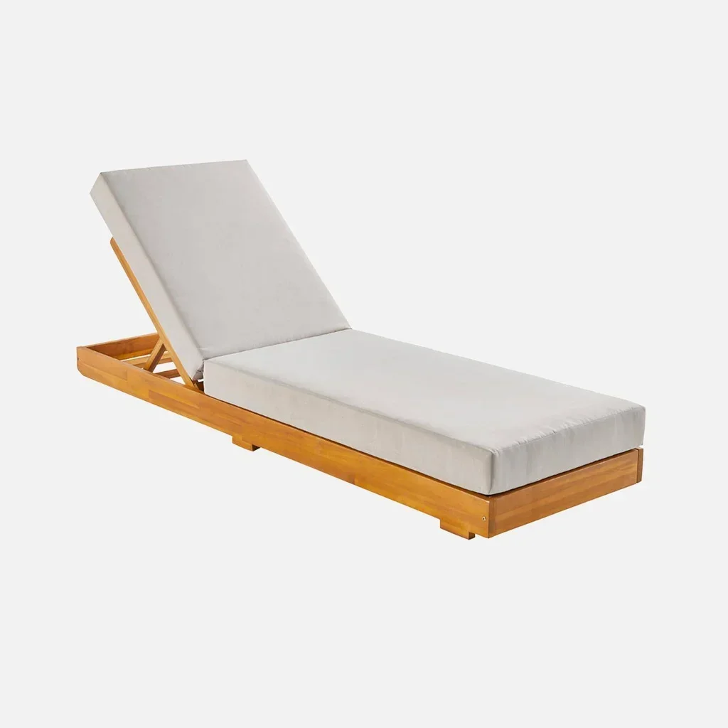 Chaise longue bois acacia réglable roulettes Dorina