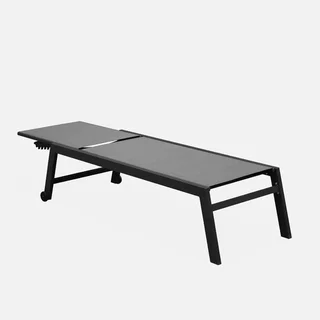 Conjunto 2 espreguiçadeiras jardim alumínio acolchoadas ajustáveis com rodas cinza