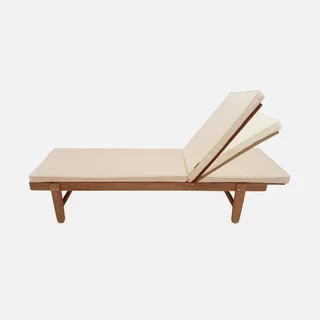 Espreguiçadeira de Madeira de Acácia Ajustável com Rodas - Conjunto 2 Chaise Longue Jardim