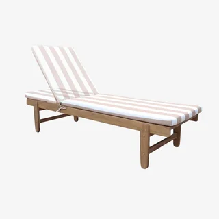 Conjunto 2 Espreguiçadeiras de Madeira de Acácia Ajustáveis com Rodas e Almofada 6cm - Espreguiçadeiras Jardim Exterior