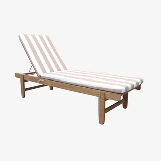 Conjunto 2 Espreguiçadeiras de Madeira de Acácia Ajustáveis com Rodas e Almofada 6cm - Espreguiçadeiras Jardim Exterior