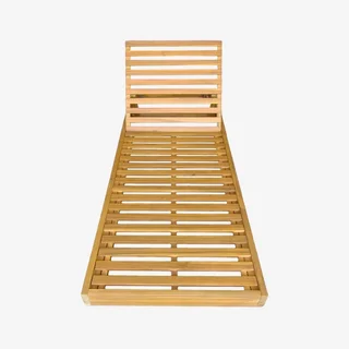 Verstellbare Akazienholz Gartenliege mit Rollen - 2er Set Sonnenliegen