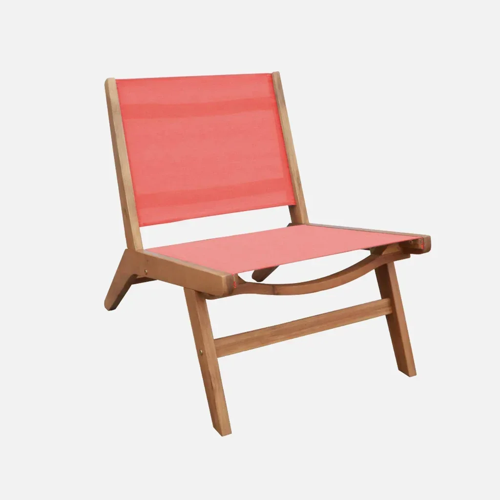 Chaise longue jardin bois acacia textilène lot 2 fauteuils relax extérieur