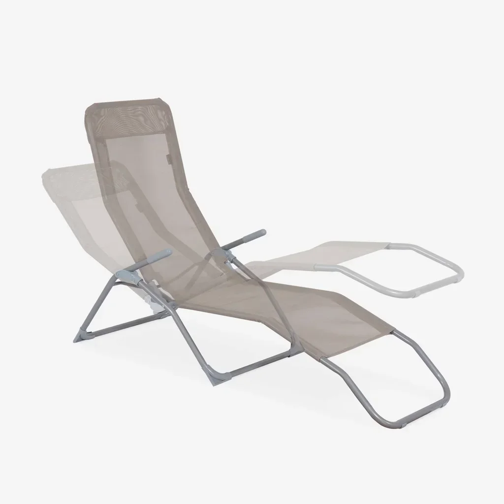 Klappbare Gartenliege Stahl 2 Positionen Set 4 Stück