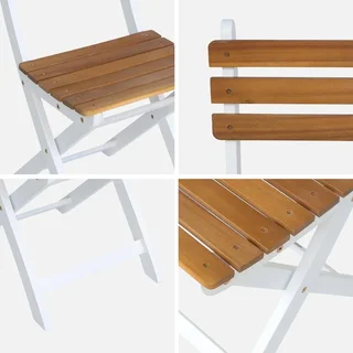 Chaise pliante jardin bois acacia lot 4 - Calena terrasse extérieur