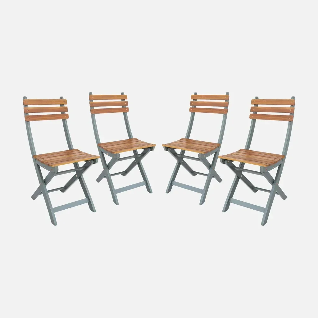 Chaise pliante jardin bois acacia lot 4 Calena extérieur