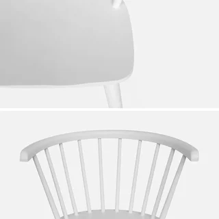 Chaise scandinave barreaux bois hévéa contreplaqué lot 4 Paula