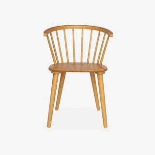 Lot de 4 chaises scandinaves bois hévéa dossier barreaux - Collection Paula