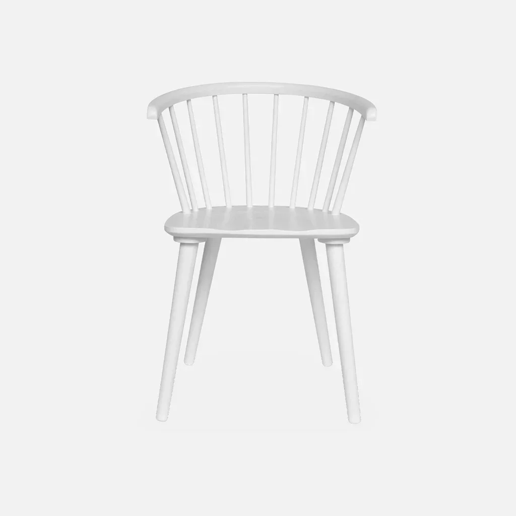 Chaise scandinave barreaux bois hévéa contreplaqué lot 4 Paula