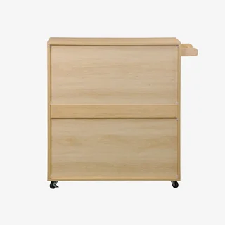 Desserte cuisine scandinave bois 1 tiroir 2 portes roulettes