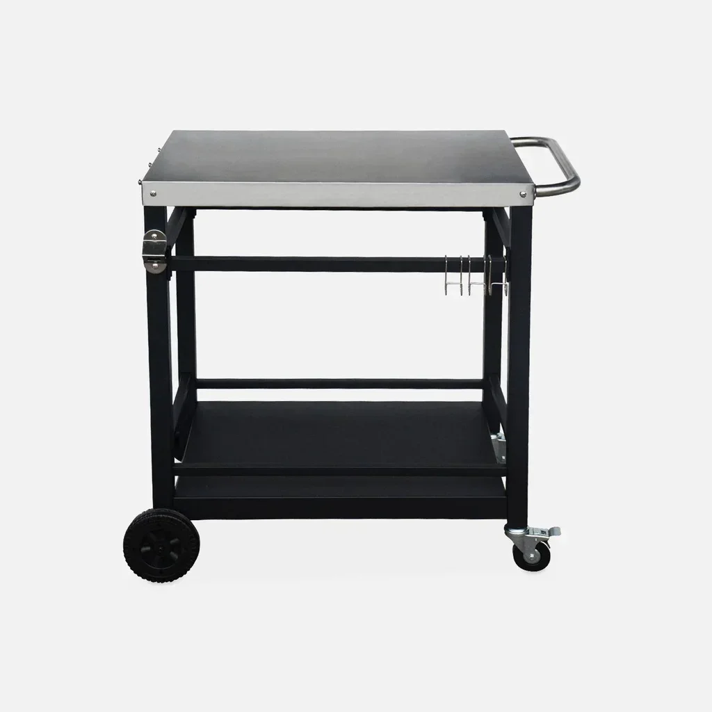 Carrito de Jardín Metálico 88 cm con Ruedas y Asa - Carro de Transporte Resistente