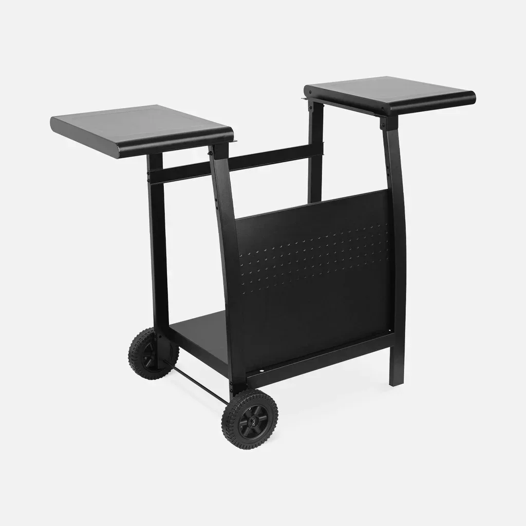 Chariot plancha 2 feux acier Porthos avec rangement gaz et roues