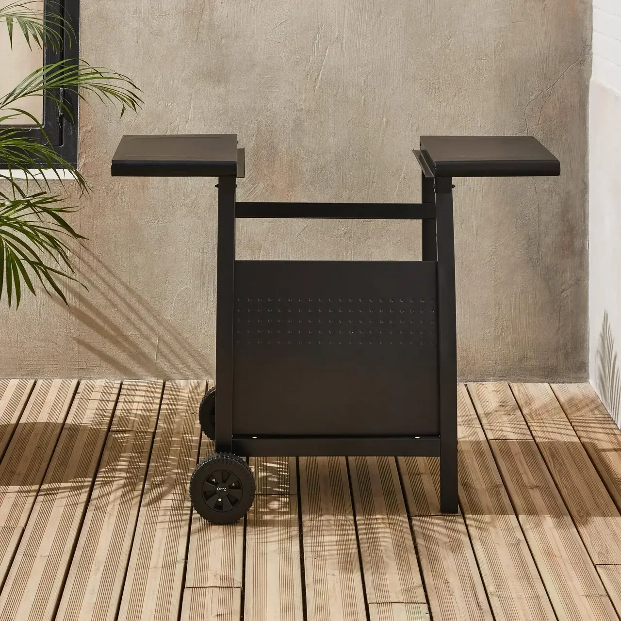 Chariot plancha 2 feux acier Porthos avec rangement gaz et roues