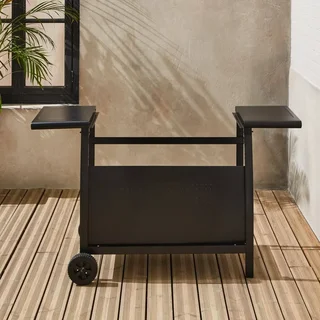 Chariot plancha 4 feux acier inoxydable avec rangement gaz