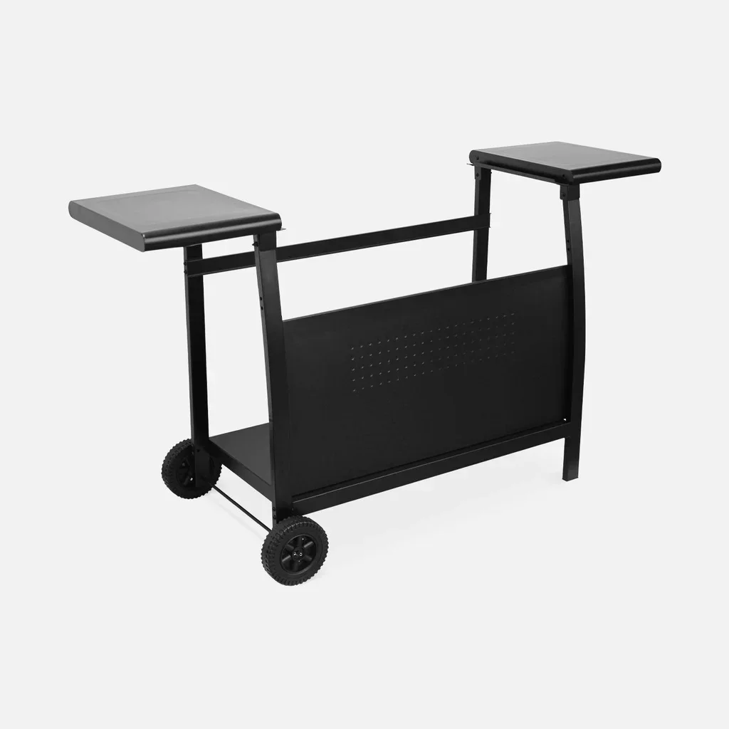 Chariot plancha 4 feux acier inoxydable avec rangement gaz
