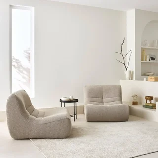Butaca relax individual de bouclé texturado modular - Lote de 2 Sokol