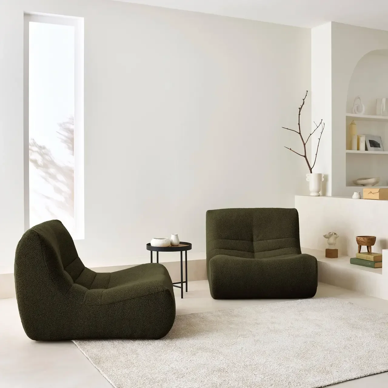 Sillón Bouclé Texturizado Sokol Juego de 2 Modular Salón