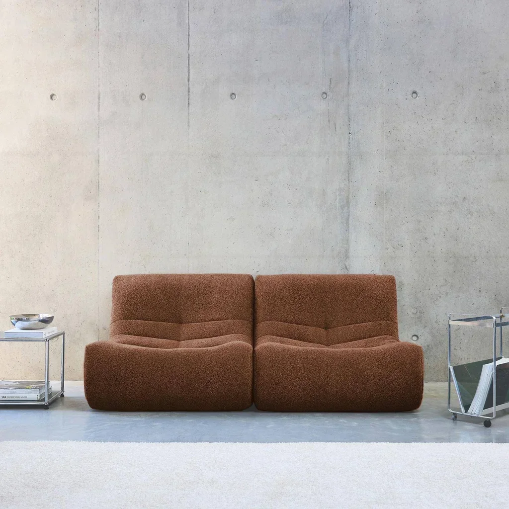Sillón modular texturizado bouclé - Juego de 2 - Sokol