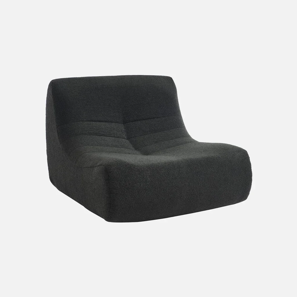 Set de 2 sillones relax modulares Sokol de tela bouclé texturizada