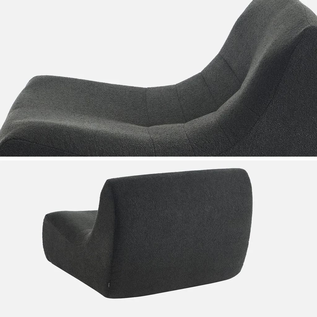 Set de 2 sillones relax modulares Sokol de tela bouclé texturizada