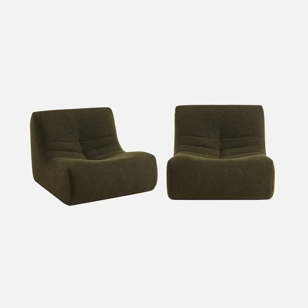 Sillón Bouclé Texturizado Sokol Juego de 2 Modular Salón