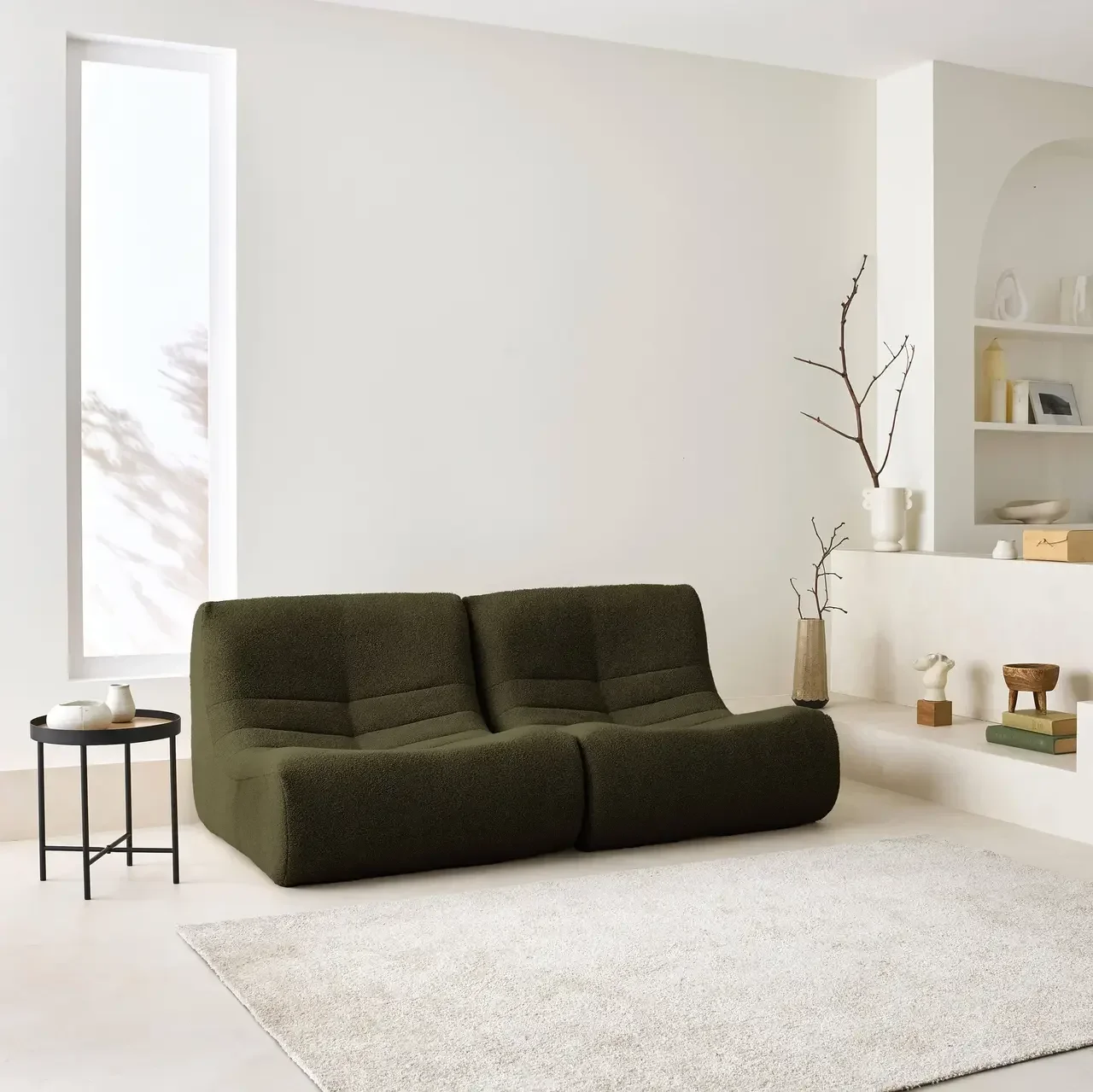 Sillón Bouclé Texturizado Sokol Juego de 2 Modular Salón