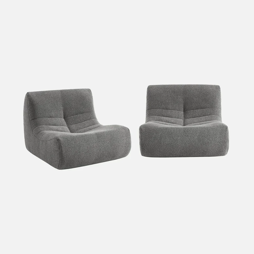 Sillón Individual Bouclé Texturizado - Pack de 2 - Sokol