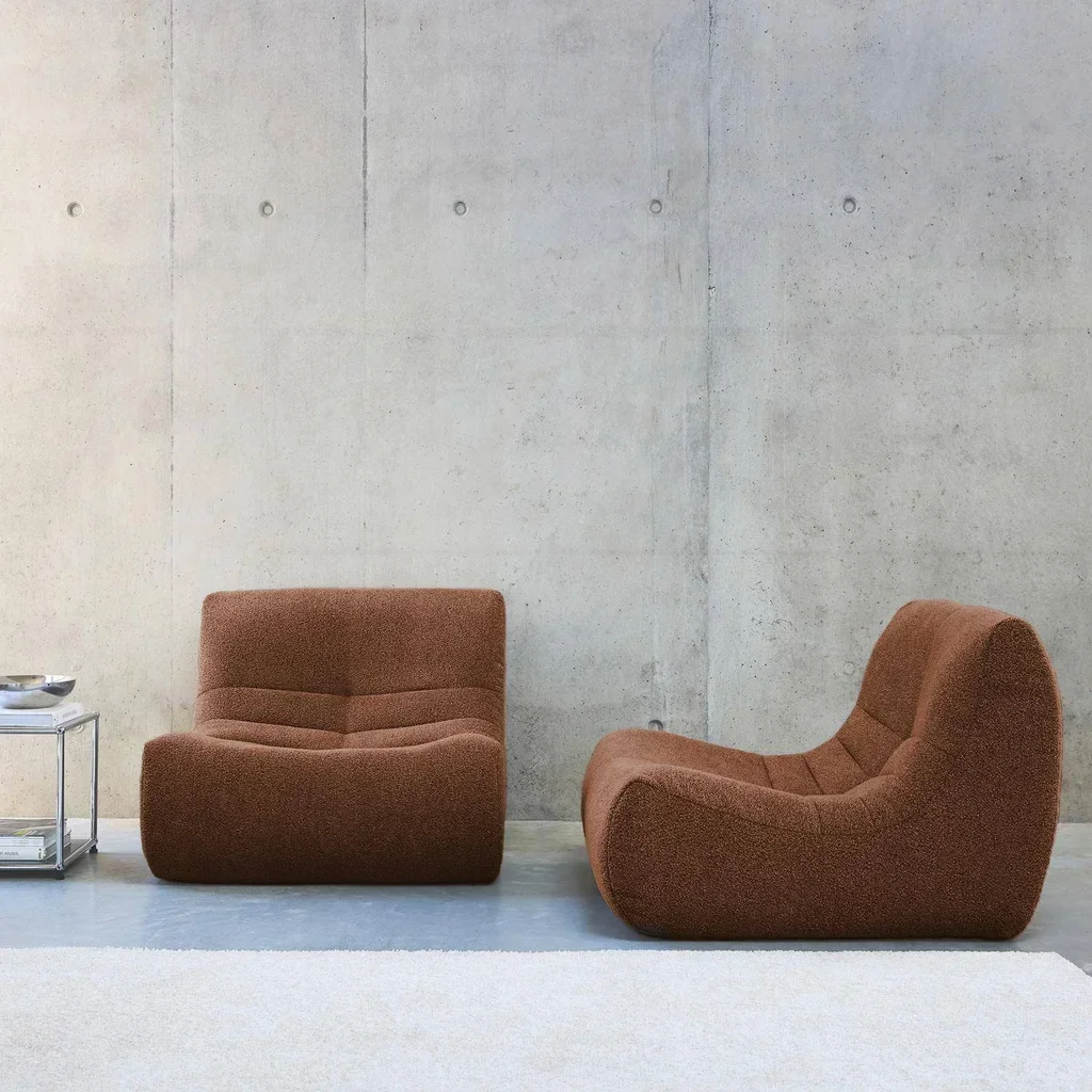 Sillón modular texturizado bouclé - Juego de 2 - Sokol