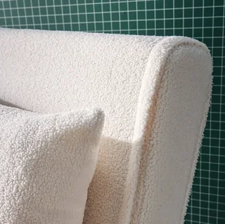 Poltrona convertibile 1 posto bouclé gambe legno noce - Guest