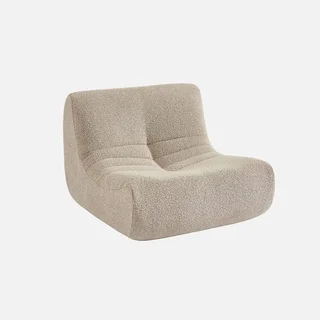 Kids single armchair textured boucle fabric soft cozy living room