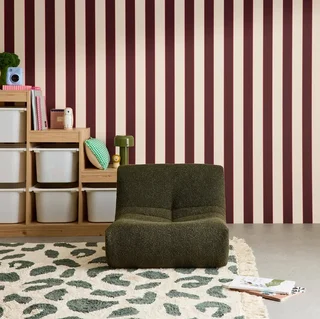 Kids armchair textured boucle fabric single seat cozy fluffy living room