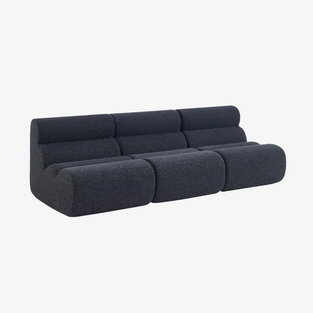 Chauffeuse 1 place aspect alpaca - Lot de 3 fauteuils moelleux Nova